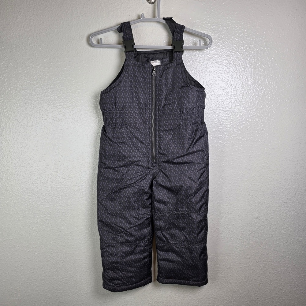 Carters Toddler Boys Snow Bib Overalls Gray Geometric 4T Snowpants